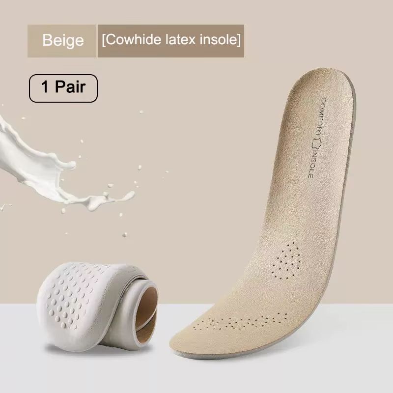 Premium Leather Arch Support Insoles Shock Absorbing Cowhide Inserts For Plantar Fasciitis Relief 7