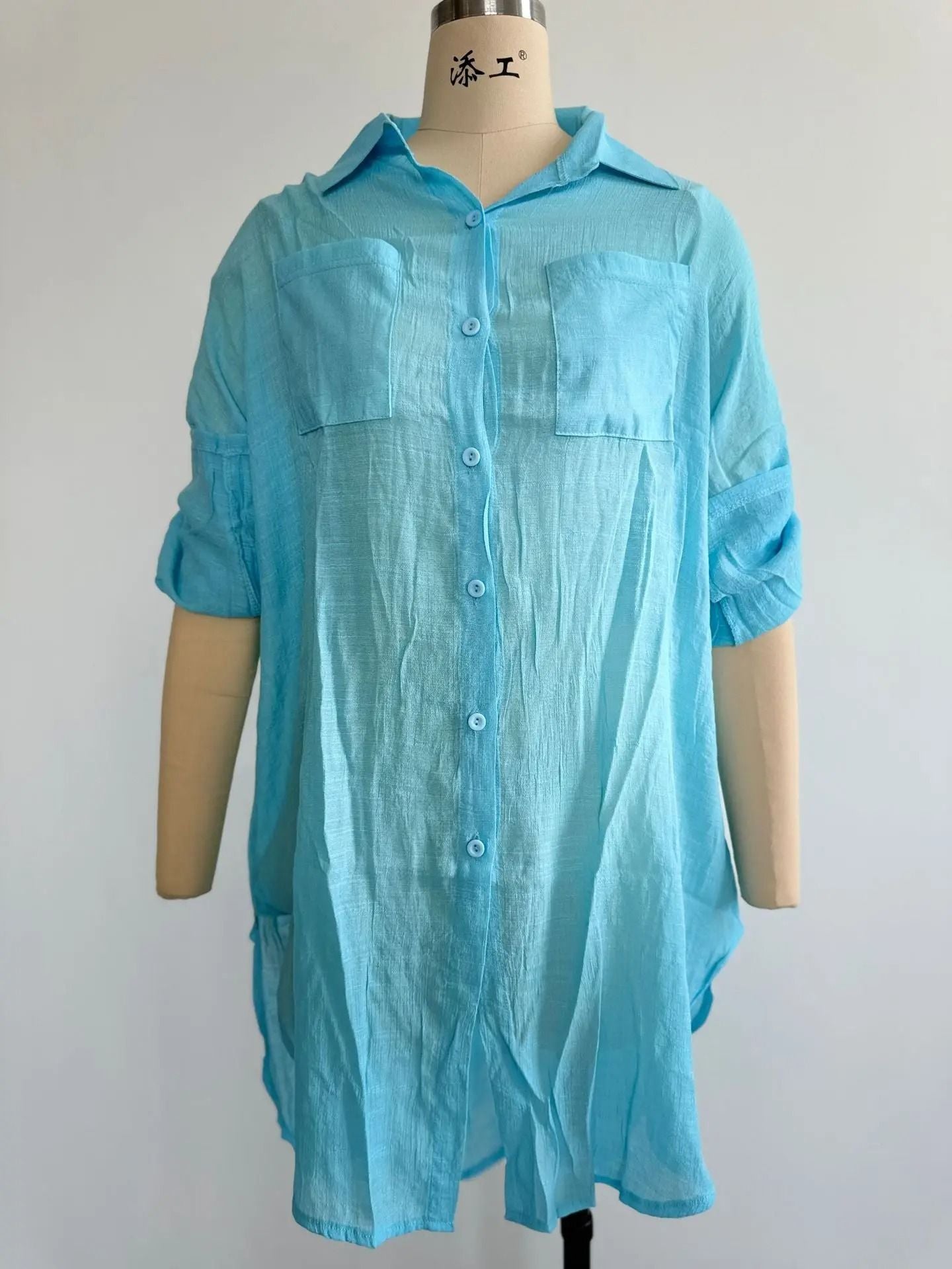 Solid Color Beach CoverUp Jacket For Sun Protection 8
