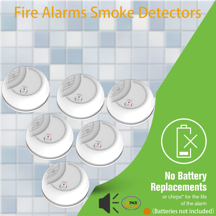 Battery Operated Smoke Detector Photoelectric 85dB Loud Alarm With LED Indicator Home Ceiling Mount 6