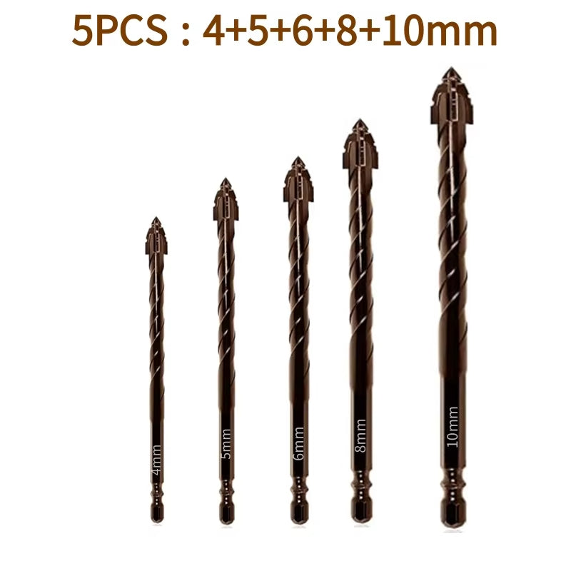 Serrated Drill Bits Set High Strength Special Serrated Twist Bits For Concrete Tile Glass Composite 12