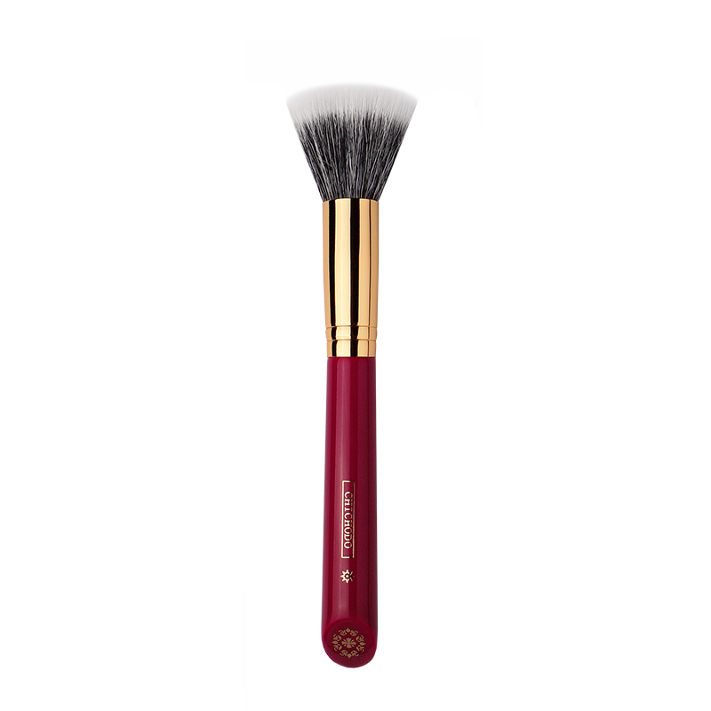 High Quality Soft Luxury Makeup Brush, Stippling Blush Brush, Animal Hair Red Rose Series Powder Face Brush