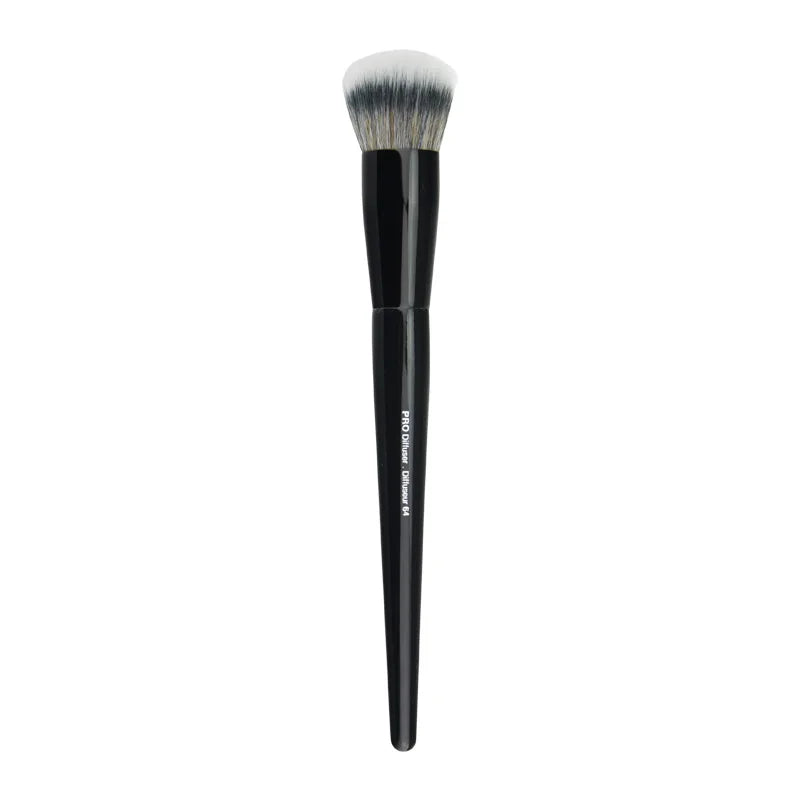 Black Dual Fiber Stippling Foundation Brush, Pro Diffuser Makeup Brush Tool, Smooth Blending for Liquid and Foundation