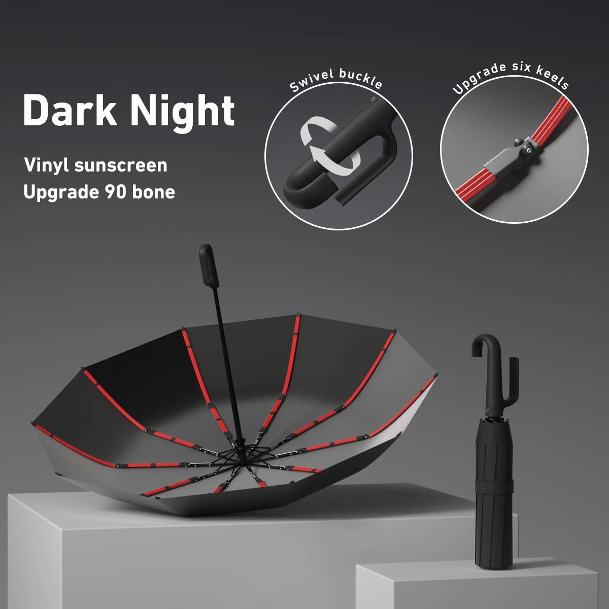 Fully Automatic Windproof Folding Umbrella Portable Double Layer Design For Men And Women 27