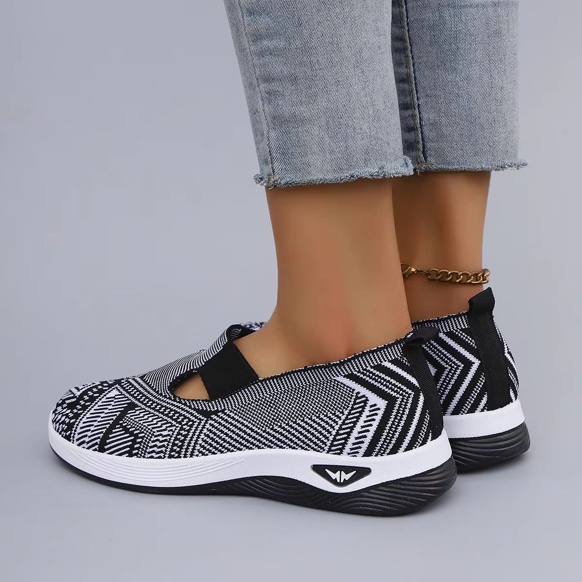Womens Breathable Mesh Flat Sneakers Lightweight Summer Casual Shoes 5