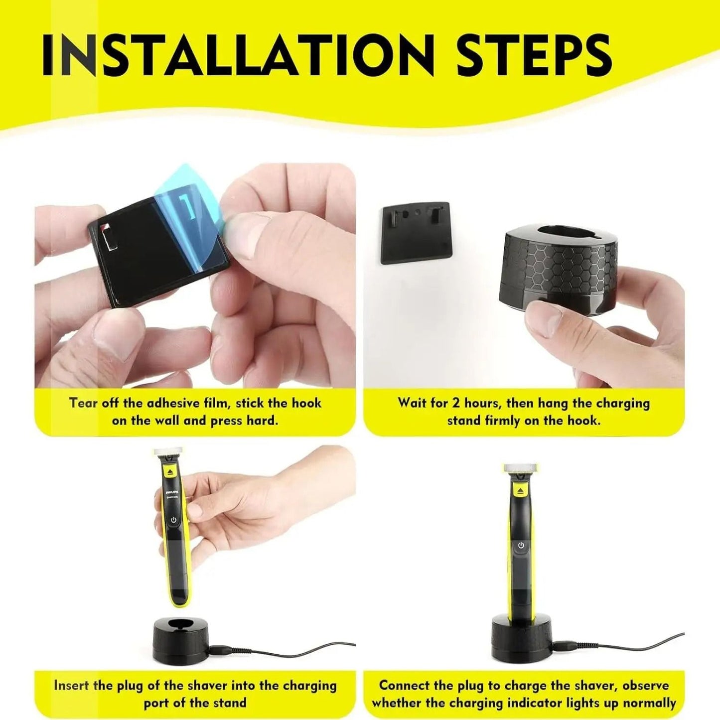 Wall Mounted Charging Base Holder For Electric Shaver 5