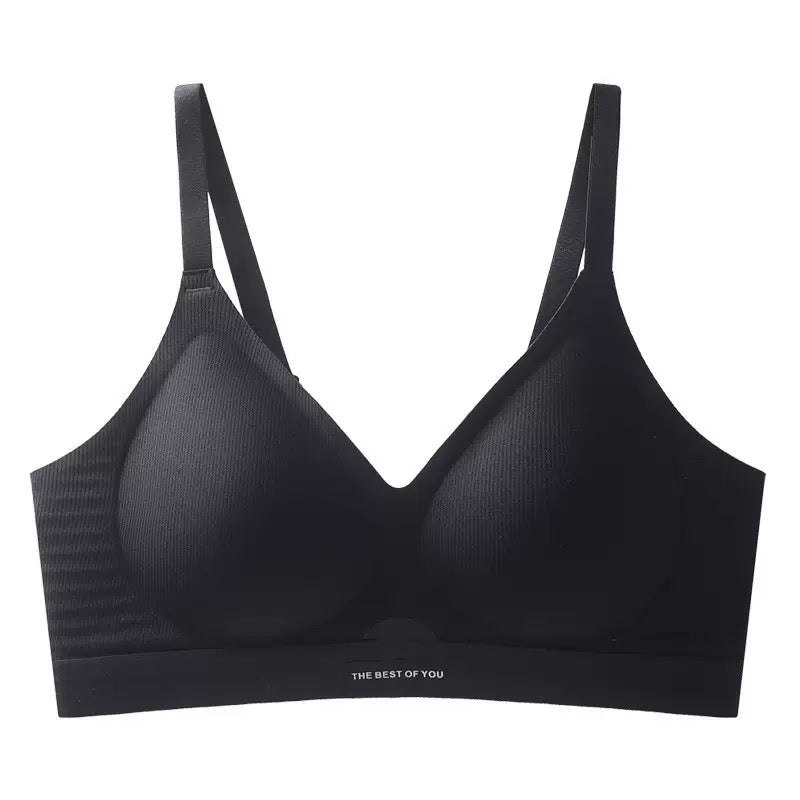 Sports Soft Support Jelly Strip Bra For Women, No Running Cup Markless Underwear, Comfortable Machine Washable Fixed Cup