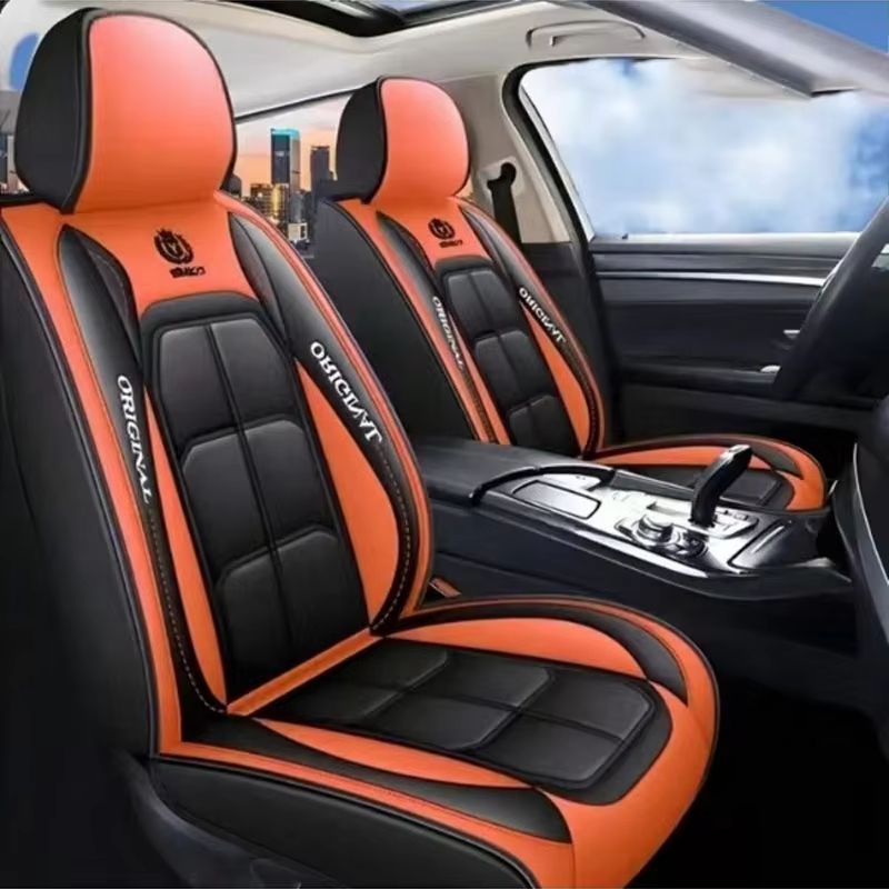 Universal Full Leather Car Seat Cover AllInclusive Cushion For Driver And Passenger Seats AllSeaso