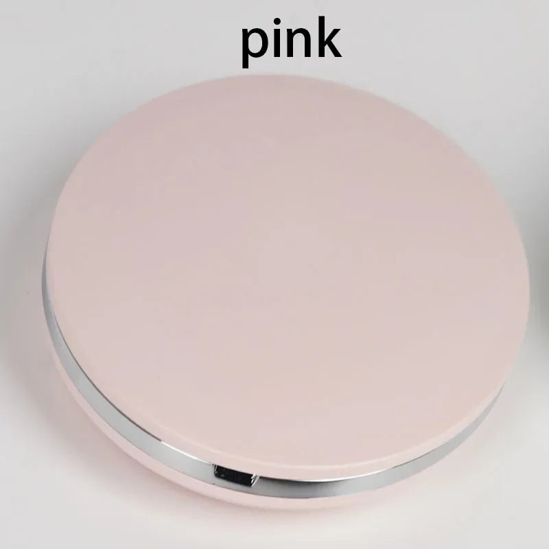 Portable LED Makeup Mirror Handheld Pocket Compact Dual Sided Mirror With 5x Magnification USB Rech
