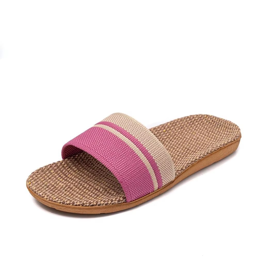 Womens Indoor Linen Slippers Lightweight AntiSlip Summer House Shoes 10