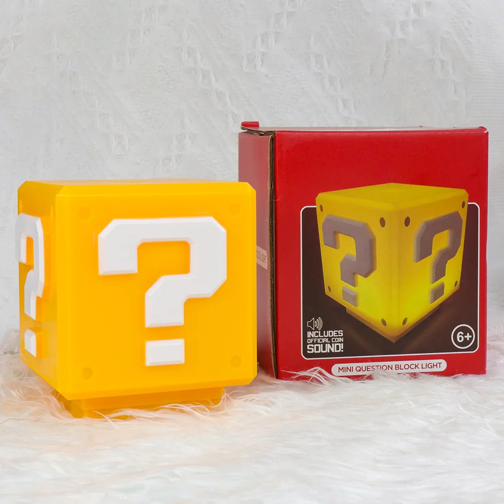 USB Rechargeable LED Question Mark Night Light with Music Anime Peripheral Bedside Lamp for Kids Room Gift