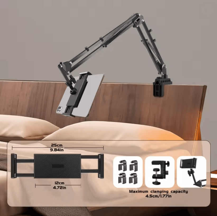 FlexiArm Adjustable Tablet Holder With Rotatable Long Arm Clamp 5