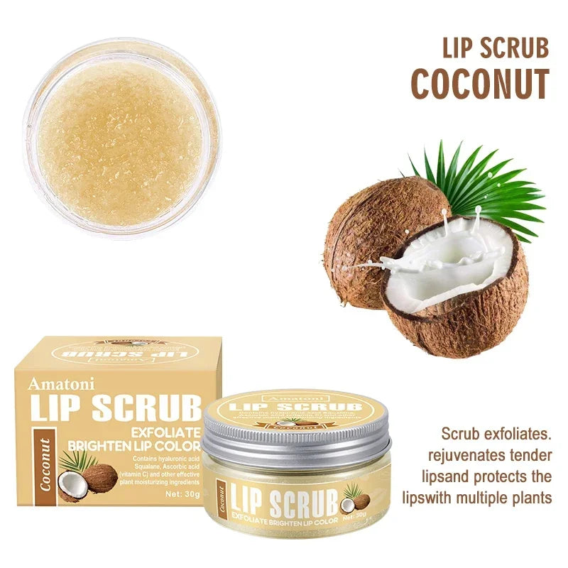 30g Lip Scrub Raspberry Vanilla Coconut Watermelon Lip Exfoliating Brighten Moisturizing Lip Care G 5
