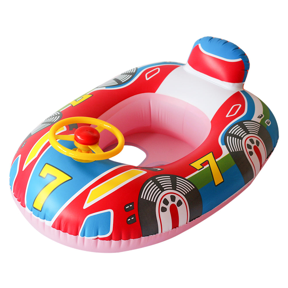 Toddler Swim Circle Baby Swimming Seat Ring Inflatable Toys with Floating Sun Shade, Pool, Bathtub & Summer Beach Party