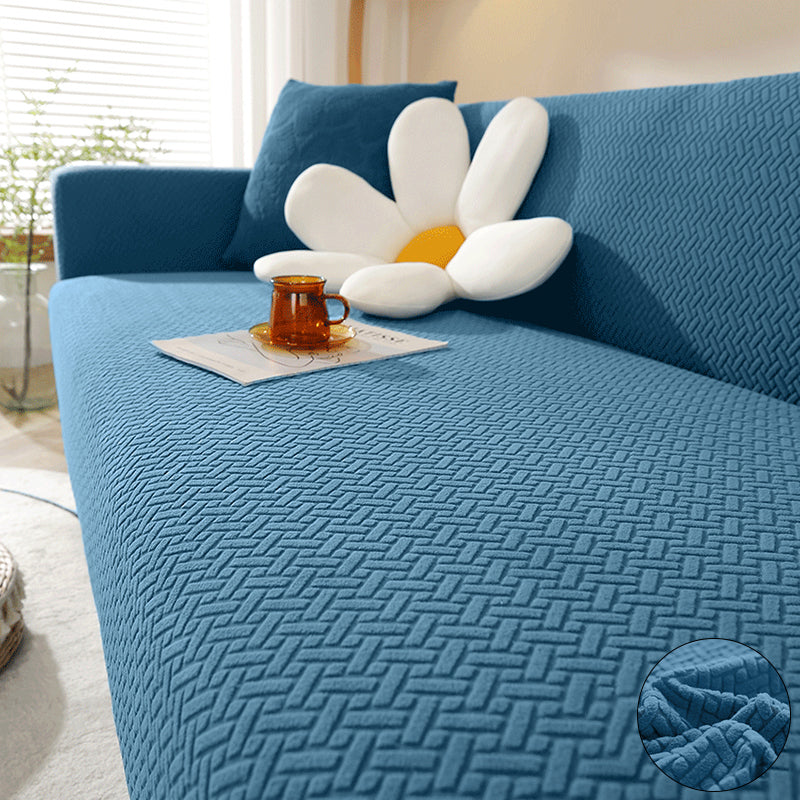 Jacquard Elastic Sofa Cover For Living Room Stretch Polar Fleece Slipcover For LShaped Sofas Armch 9