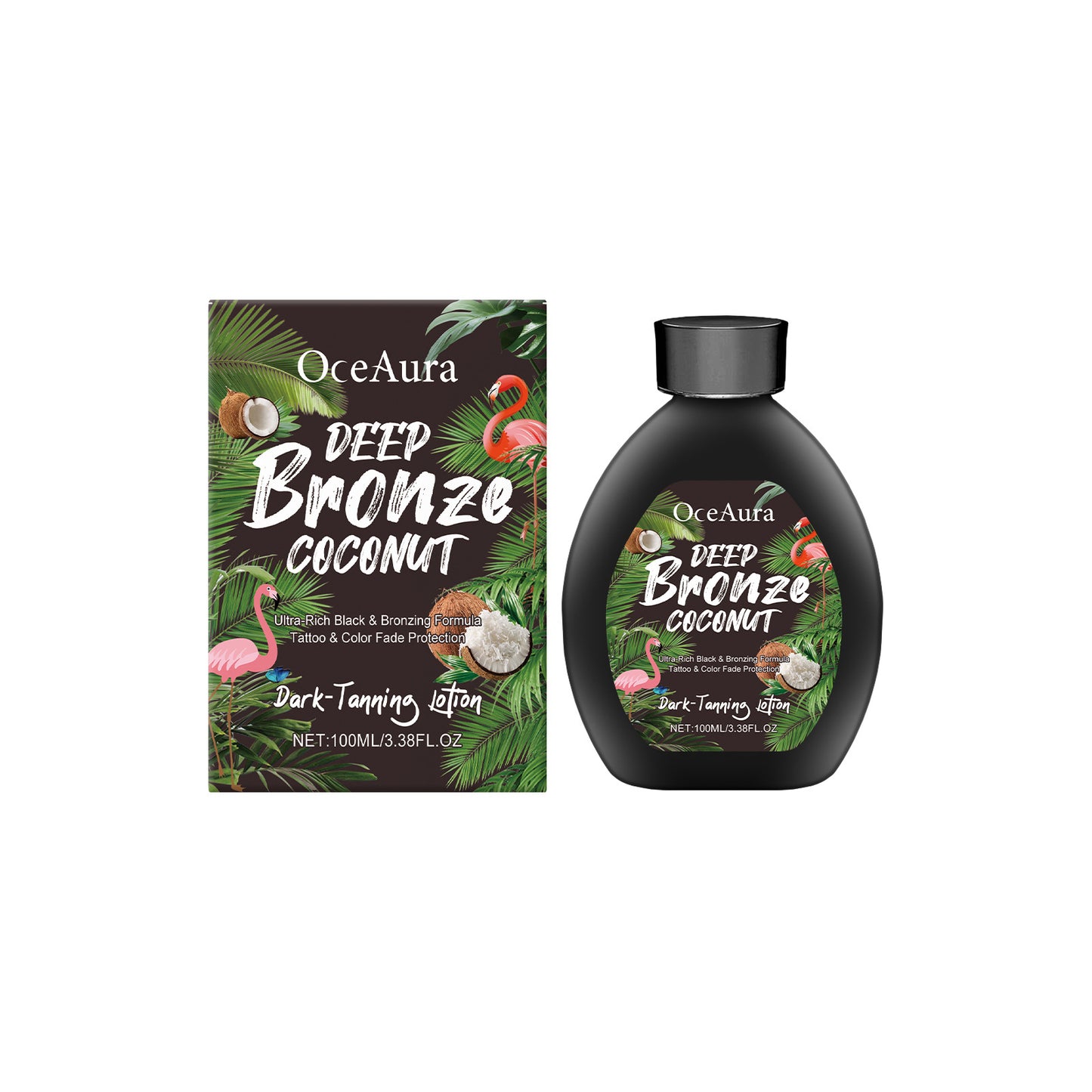 Coconut Tanning Lotion Sunless Tanner, Bronzing Enhancer Darkening Booster, Hydrate Golden Brown Sunbeds Self Bronzer