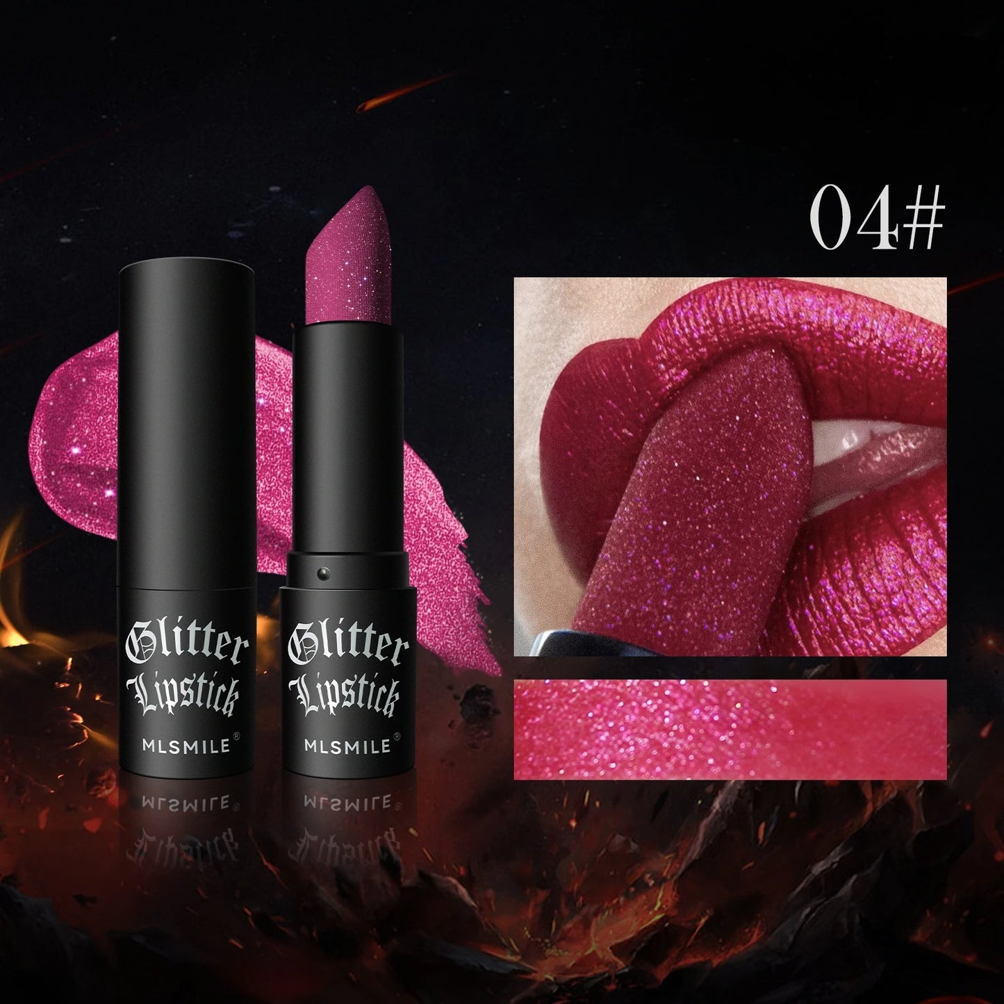 Waterproof Long Lasting Diamond Matte Lipstick Glitter Lip Tint Balm, Pearl Shine, White Shimmer Sexy Lip Makeup