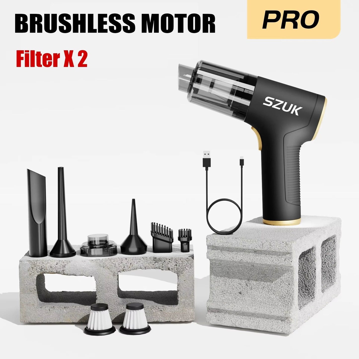 SZUK 18000PA Wireless Handheld Car Home Vacuum Cleaner Mini Portable Duster 7