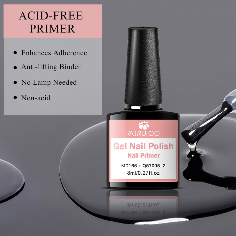 Nail Primer & Nail Prep Dehydrate, Base & Top Coat Gel Nail Polish, No Need UV LED Lamp, Professional Nail Art Varnish