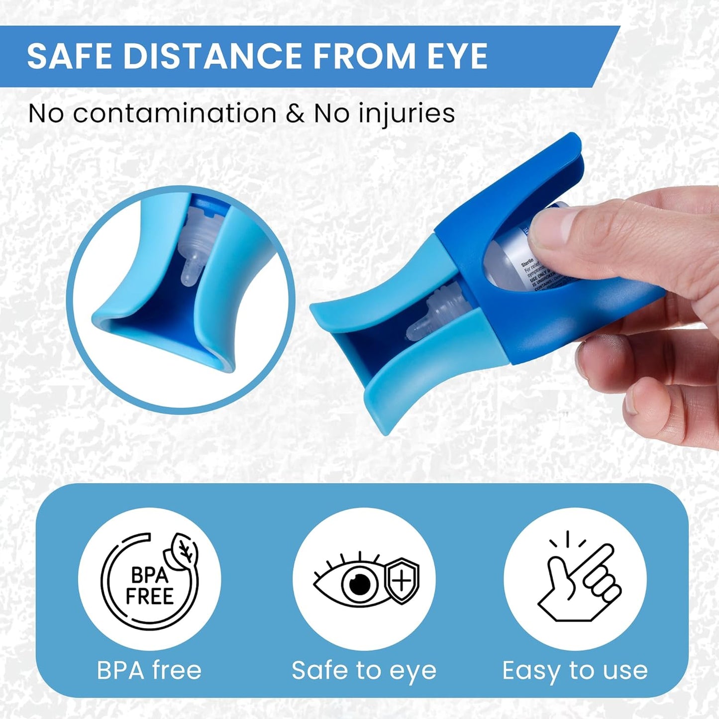Reusable Eyedrop Guide Aid & Holder, Eye Drops Bottle Helper for Steady, Hands-Free Application
