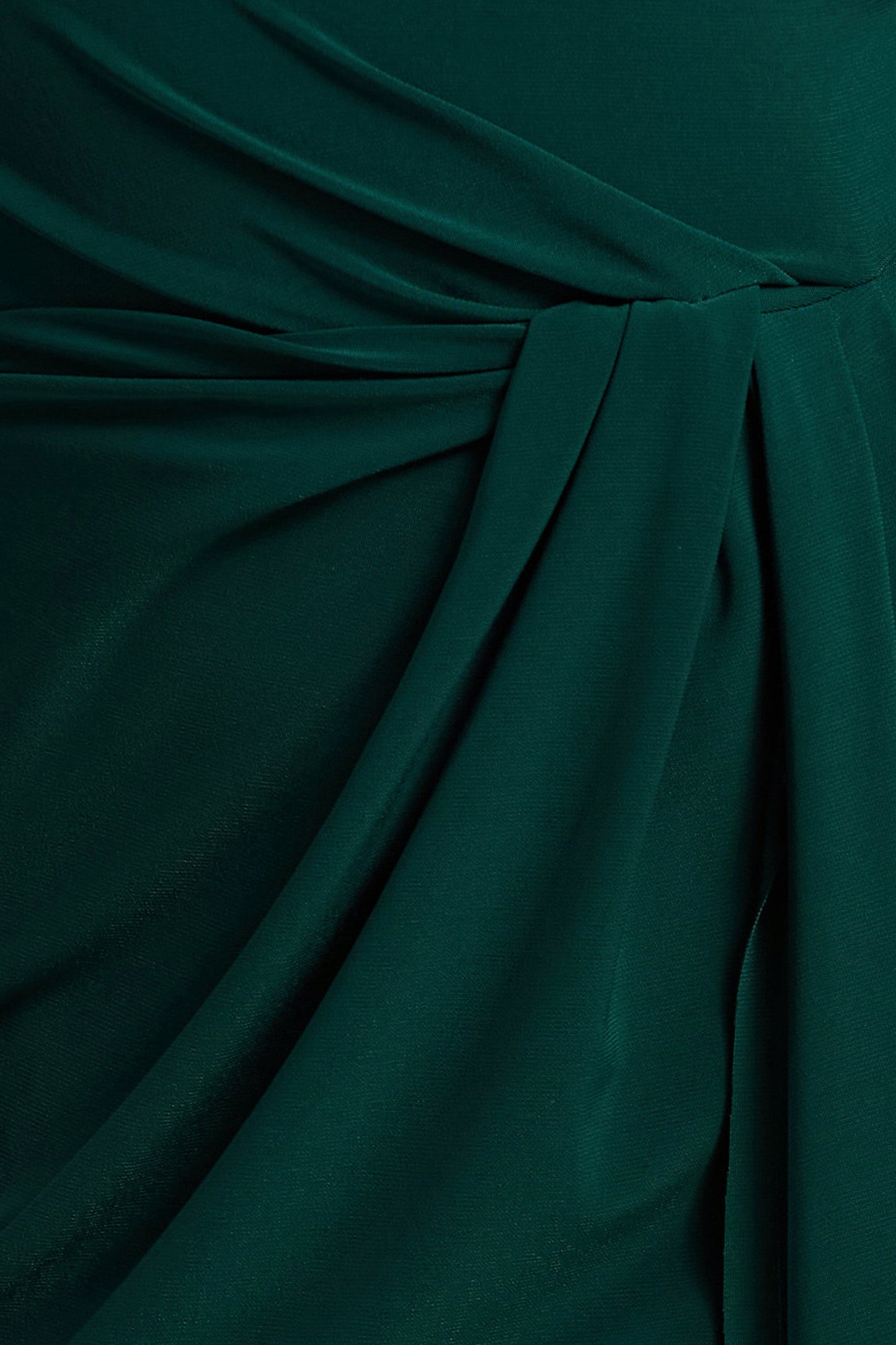 Khari | Bottle Green High-Neck Twisted Maxi Dress With Drape