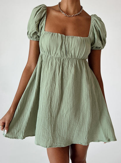 Let's Dance Mini Dress Sage