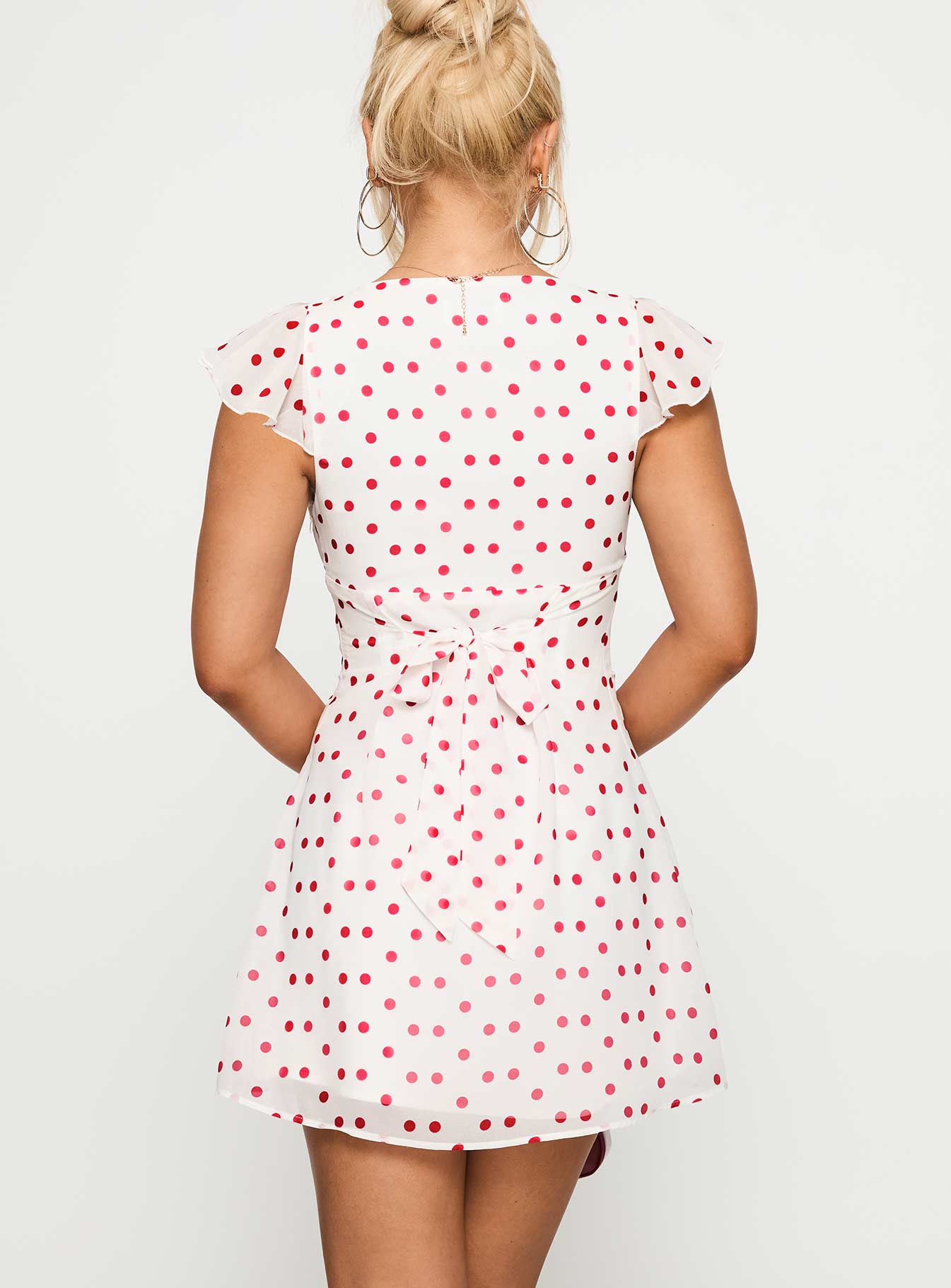 I Guess So Mini Dress White / Burgundy