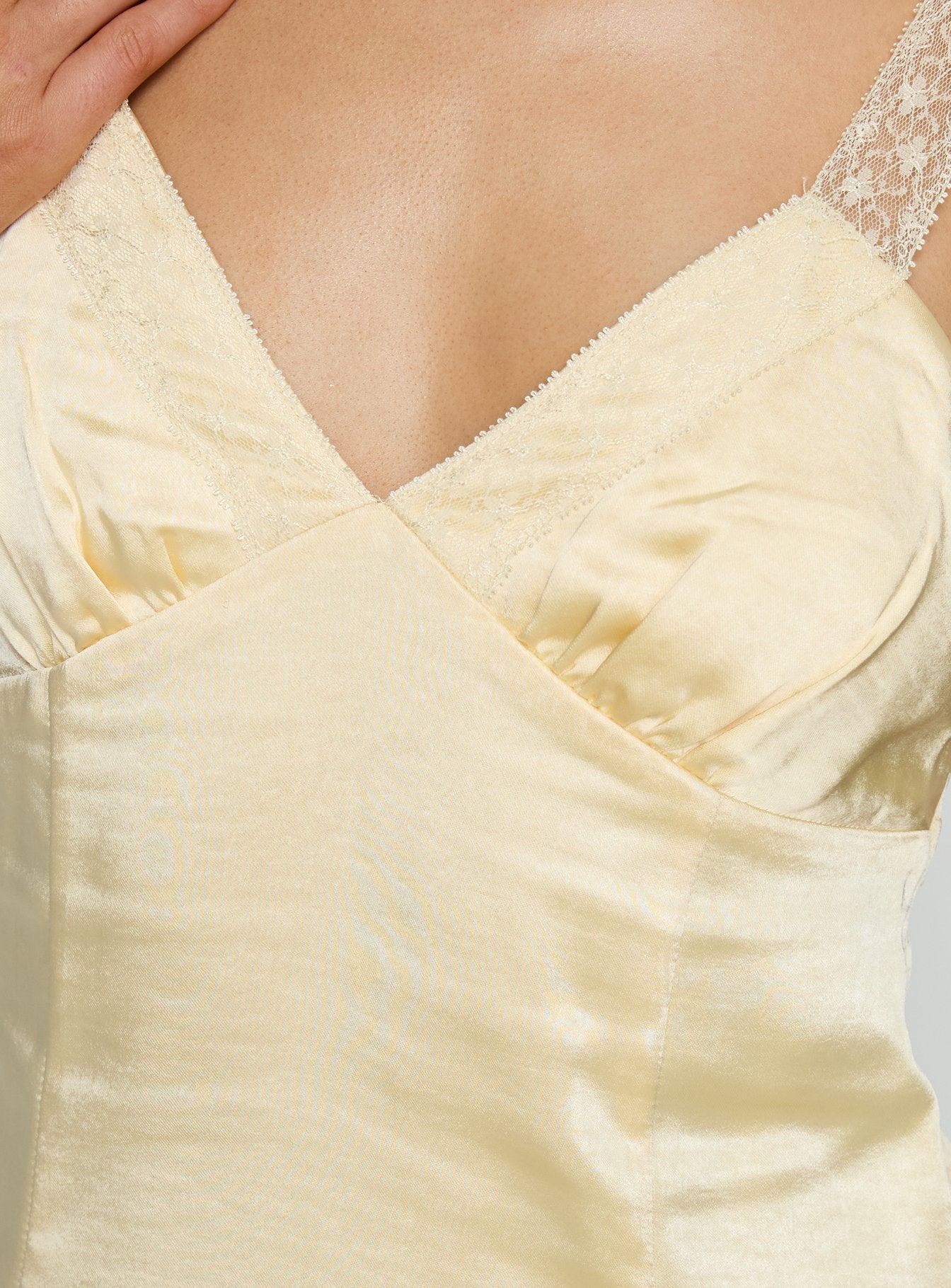 Sybelle Lace Drop Waist Mini Dress Yellow