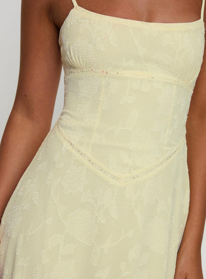 South Of France Maxi Dress Yellow