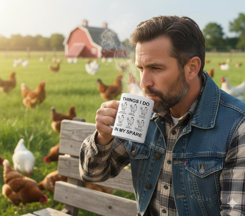 Chicken Gifts For Men, Women - Thing I Do In My Spare Time Coffee Mug – Funny Chickens Cups For Friend, Farmer, Chicken Lover - Unique Chickens Gifts For Christmas, Birthday, Mothers Day