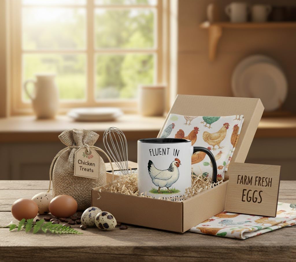 Chicken Gifts For Men, Women - Fluent In Fowl Language Coffee Mug – Funny Chickens Cups For Friend, Farmer, Chicken Lover - Unique Chickens Gifts For Christmas, Birthday, Mothers Day Present