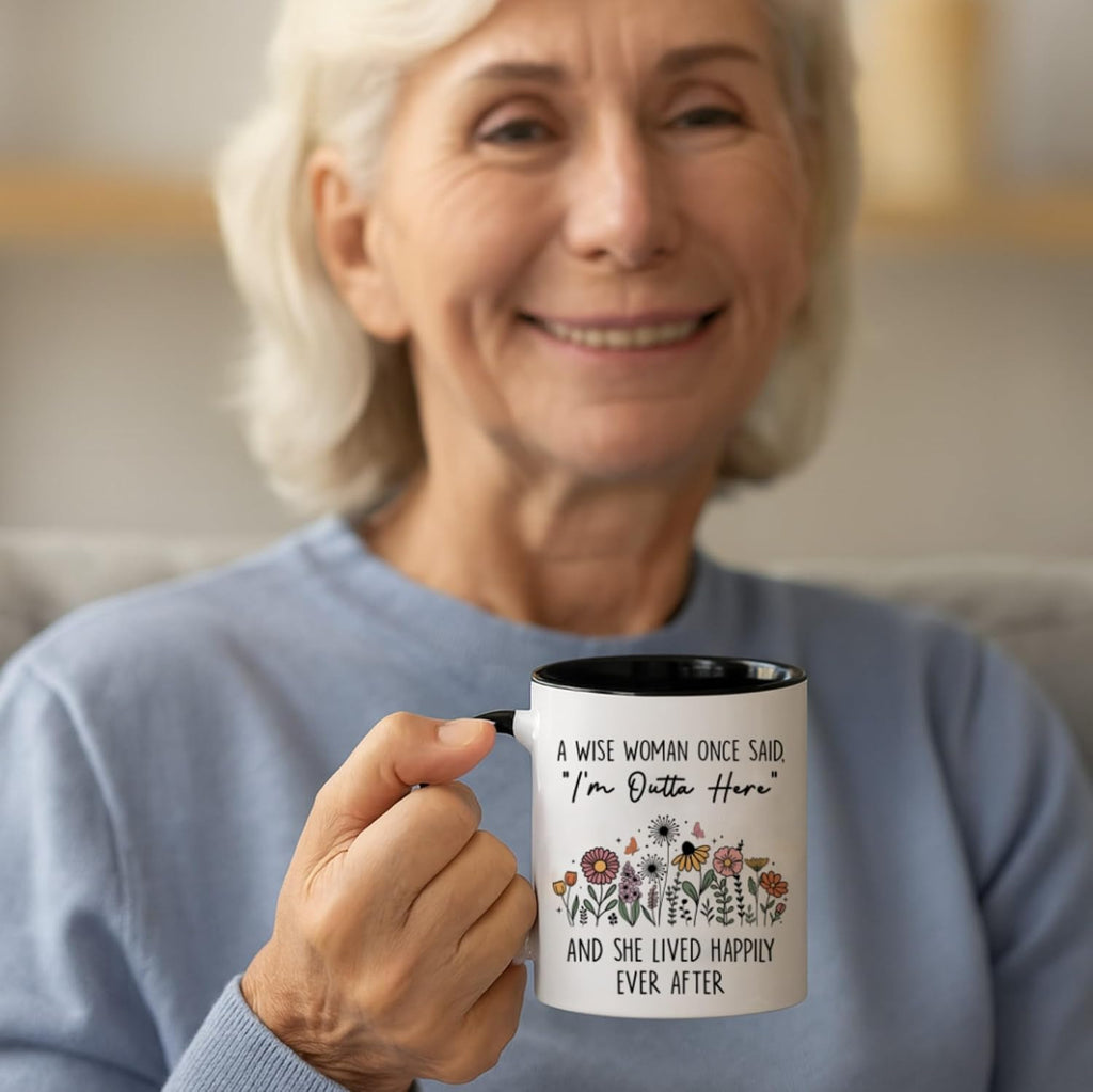 FUNITZ Retirement Gifts For Women 2026 Cup, Retired Mug, A Wise Woman Once Said Im Outta Here Coffee Mug, Retired Gifts Birthday Gift Christmas Presents for Female Mom Grandma Teacher Nurse Coworkers