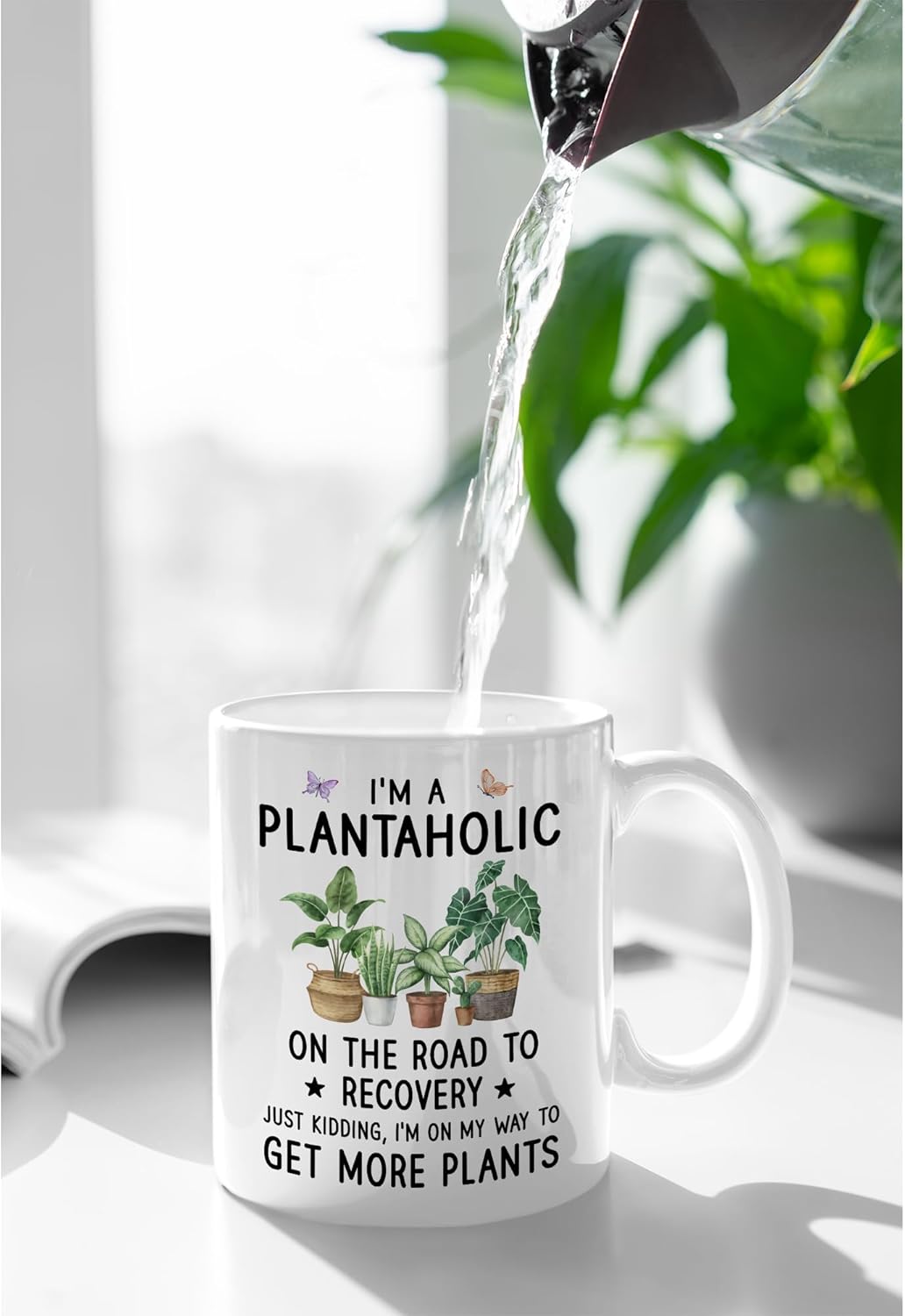Plants Mugs Gift for Women - I'm A Plantaholic, Plant Mug for Plant Lovers, Garden Coffee Mug - Best Gardening Gifts for Mom and Wife, Mothers Day, Birthday Gifts for The Gardener