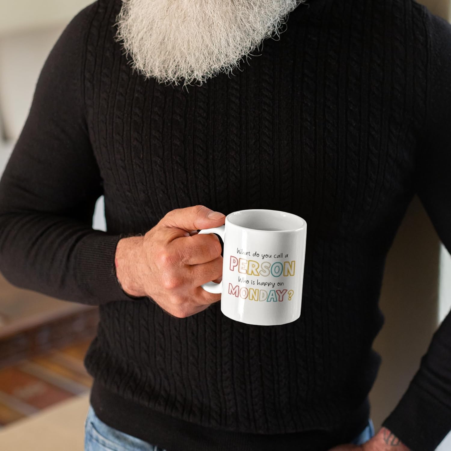 FUNITZ Retirement Gifts For Women Men, Who Is Happy On Monday, Happy Retirement Mug 11 Oz Coffee Mug, Retired Gifts Birthday Gift Christmas Presents for Coworkers Nurse Teacher Boss Grandma Mom