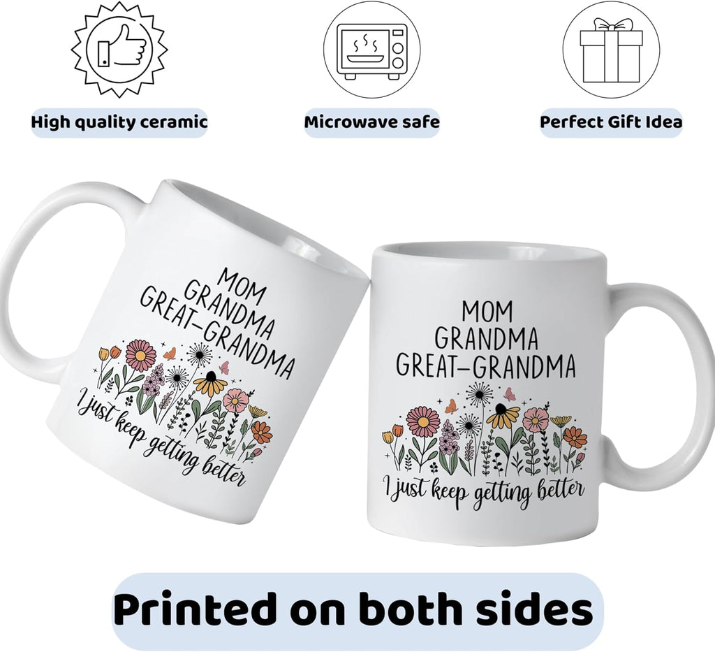 FUNITZ Promoted To Great Grandma Mug 11oz, Great Grandma Pregnancy Announcement Gifts, Christmas gift, Mothers Day Present for Great-Grandmas, Great Grandmother Gift, Great Grandmas To Be Cup