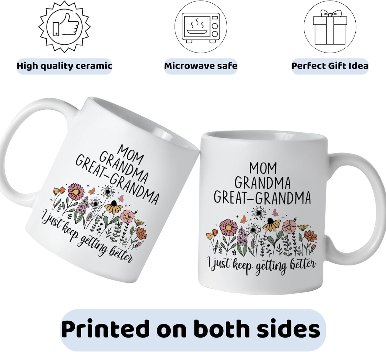 FUNITZ Promoted To Great Grandma Mug 11oz, Great Grandma Pregnancy Announcement Gifts, Christmas gift, Mothers Day Present for Great-Grandmas, Great Grandmother Gift, Great Grandmas To Be Cup