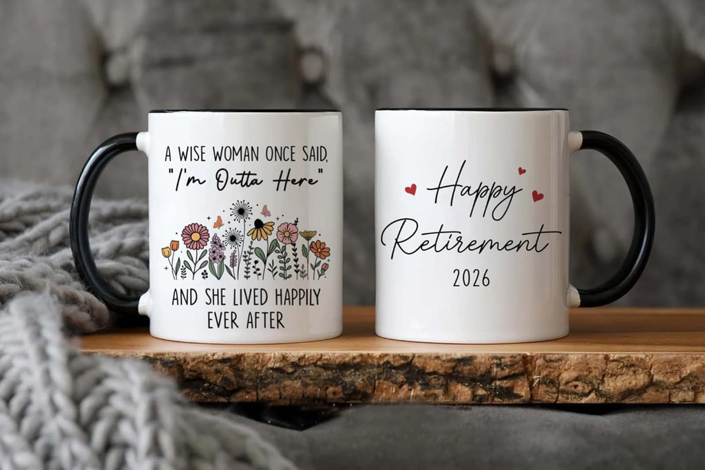 FUNITZ Retirement Gifts For Women 2026 Cup, Retired Mug, A Wise Woman Once Said Im Outta Here Coffee Mug, Retired Gifts Birthday Gift Christmas Presents for Female Mom Grandma Teacher Nurse Coworkers