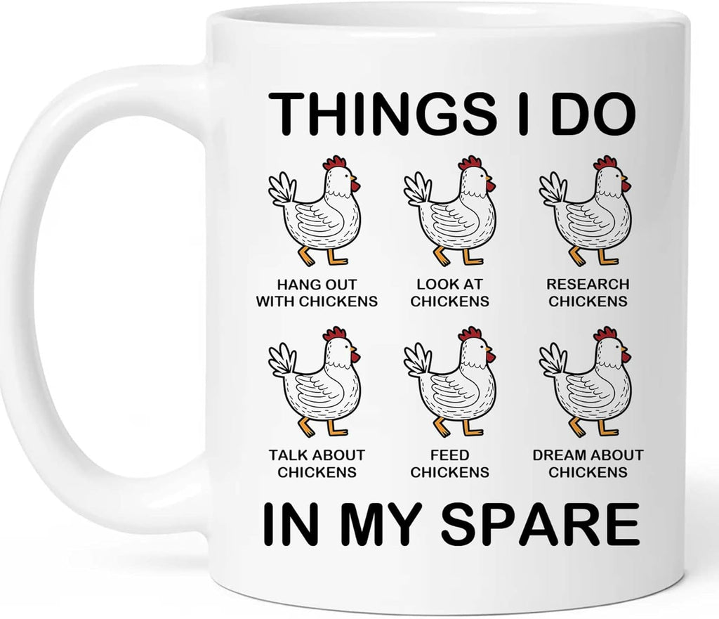 Chicken Gifts For Men, Women - Thing I Do In My Spare Time Coffee Mug – Funny Chickens Cups For Friend, Farmer, Chicken Lover - Unique Chickens Gifts For Christmas, Birthday, Mothers Day