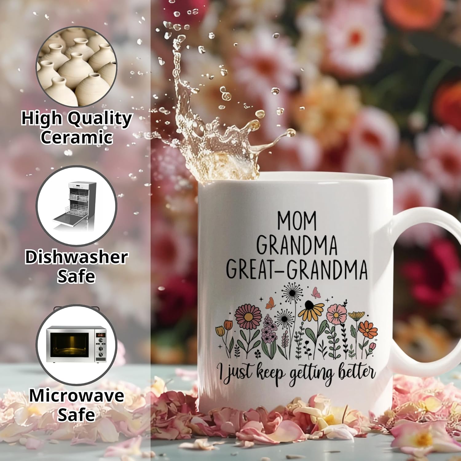 FUNITZ Promoted To Great Grandma Mug 11oz, Great Grandma Pregnancy Announcement Gifts, Christmas gift, Mothers Day Present for Great-Grandmas, Great Grandmother Gift, Great Grandmas To Be Cup
