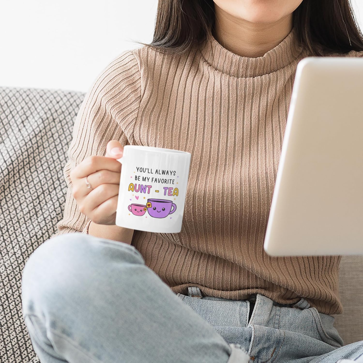 FUNITZ Gifts For Aunt, Auntie My Favorite Aunt-tea Gift, Funny Best Aunty Mug - Perfect Birthday, Christmas Gifts For Auntie From Niece, Nephew