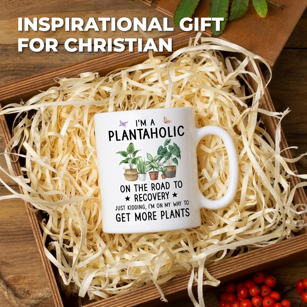 Plants Mugs Gift for Women - I'm A Plantaholic, Plant Mug for Plant Lovers, Garden Coffee Mug - Best Gardening Gifts for Mom and Wife, Mothers Day, Birthday Gifts for The Gardener