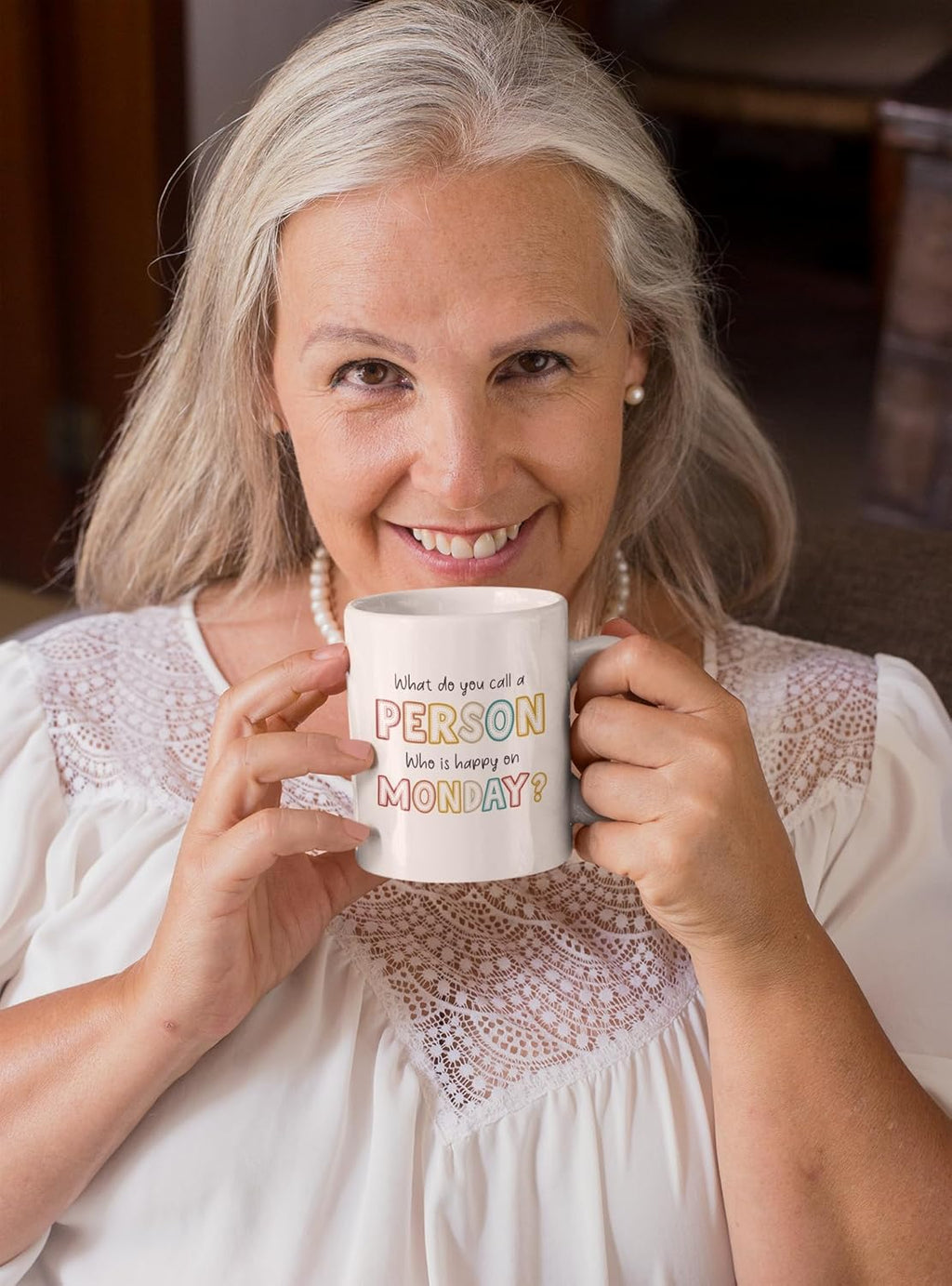 FUNITZ Retirement Gifts For Women Men, Who Is Happy On Monday, Happy Retirement Mug 11 Oz Coffee Mug, Retired Gifts Birthday Gift Christmas Presents for Coworkers Nurse Teacher Boss Grandma Mom