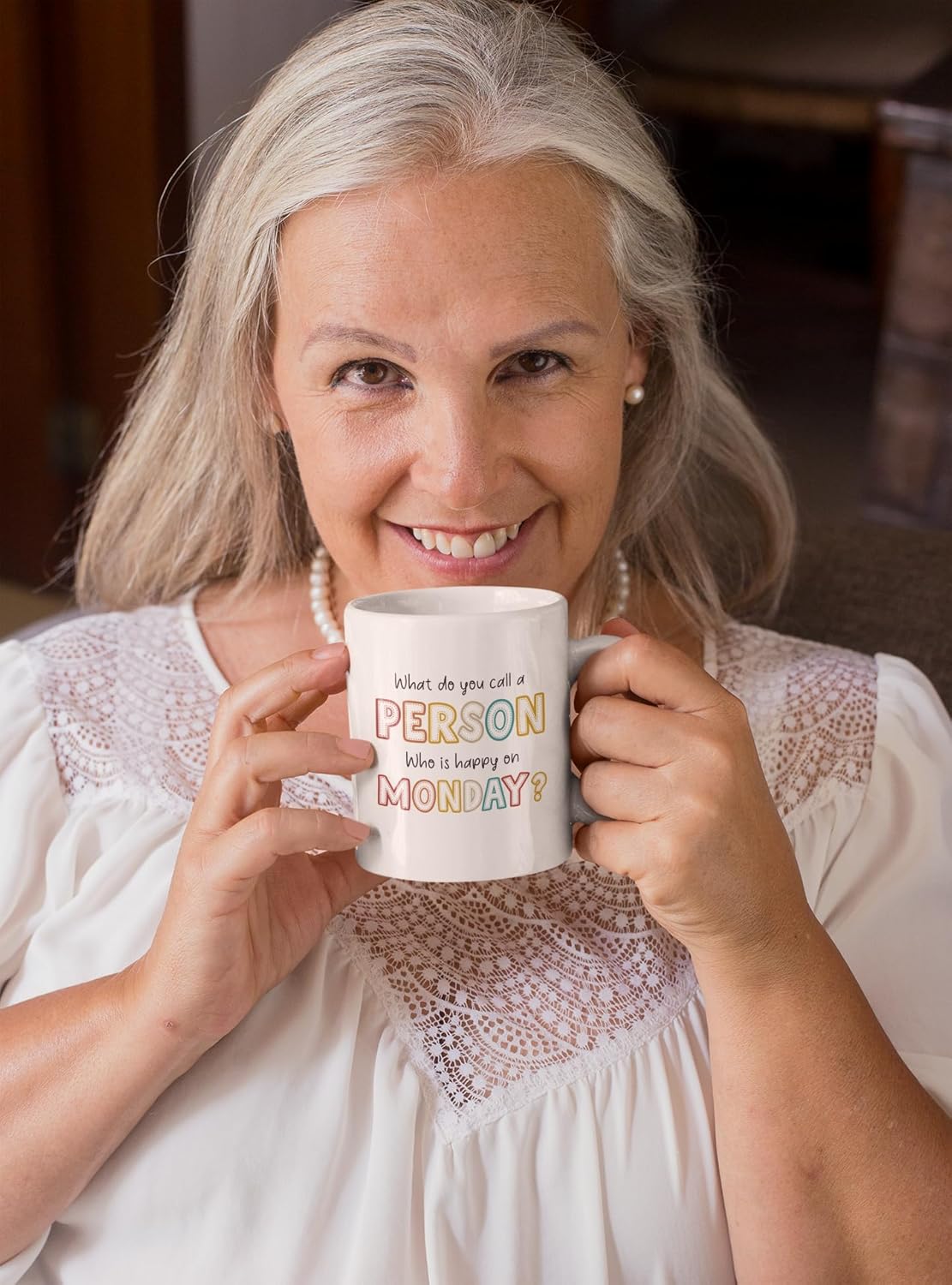 FUNITZ Retirement Gifts For Women Men, Who Is Happy On Monday, Happy Retirement Mug 11 Oz Coffee Mug, Retired Gifts Birthday Gift Christmas Presents for Coworkers Nurse Teacher Boss Grandma Mom