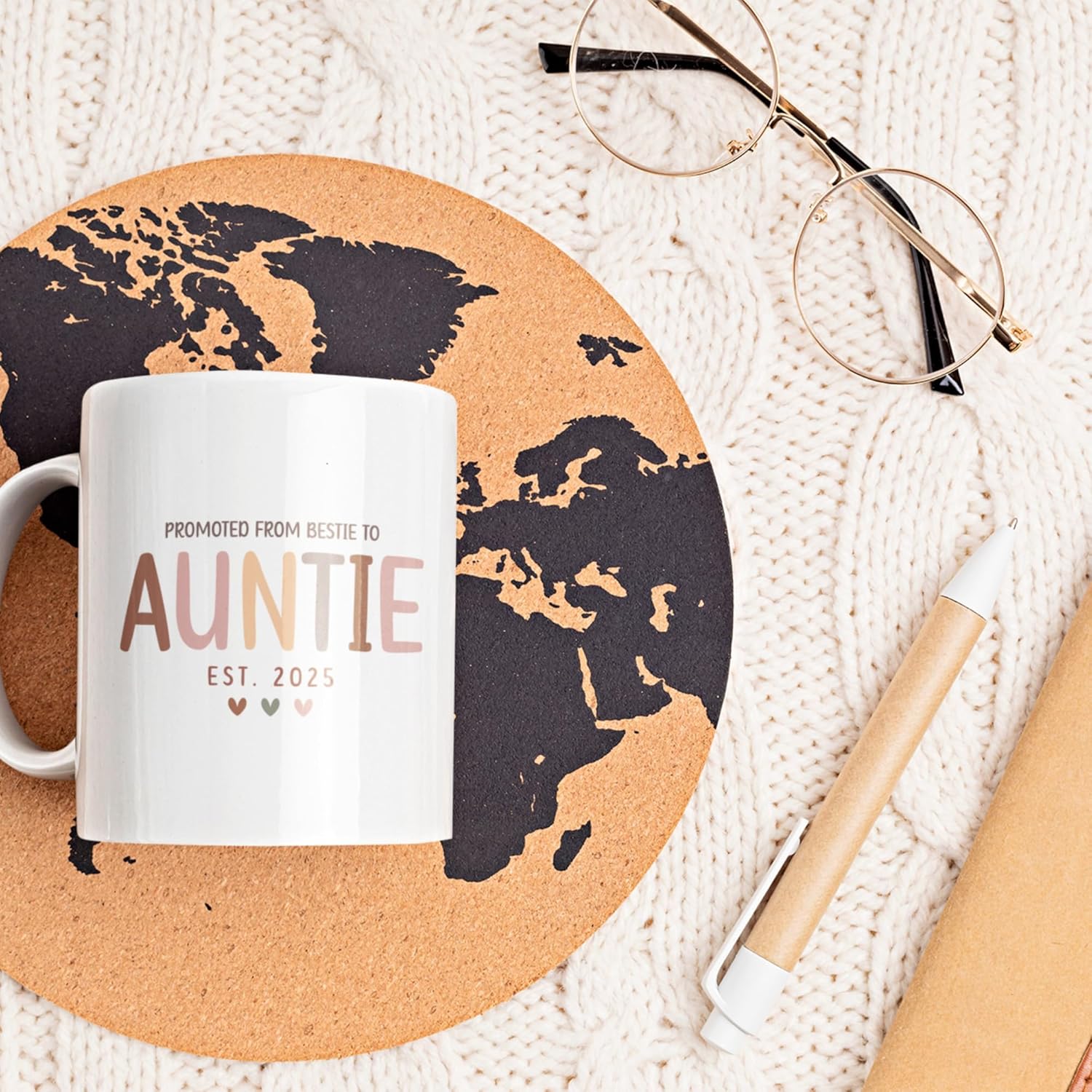 Gift For New Aunt, First Time Auntie Gifts, Promoted From Bestie to Auntie Est 2025 Mug, Pregnancy Announcement Gift for Best Friend, Sister