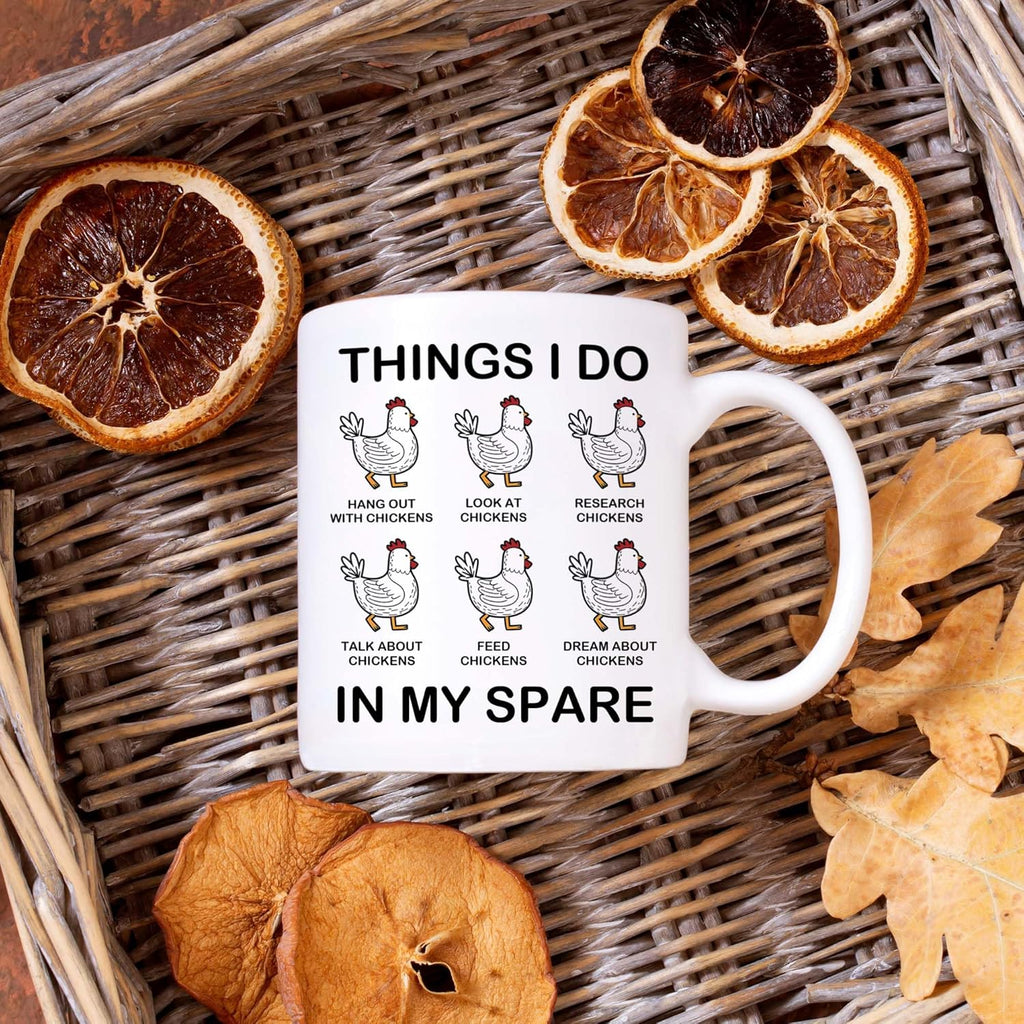 Chicken Gifts For Men, Women - Thing I Do In My Spare Time Coffee Mug – Funny Chickens Cups For Friend, Farmer, Chicken Lover - Unique Chickens Gifts For Christmas, Birthday, Mothers Day