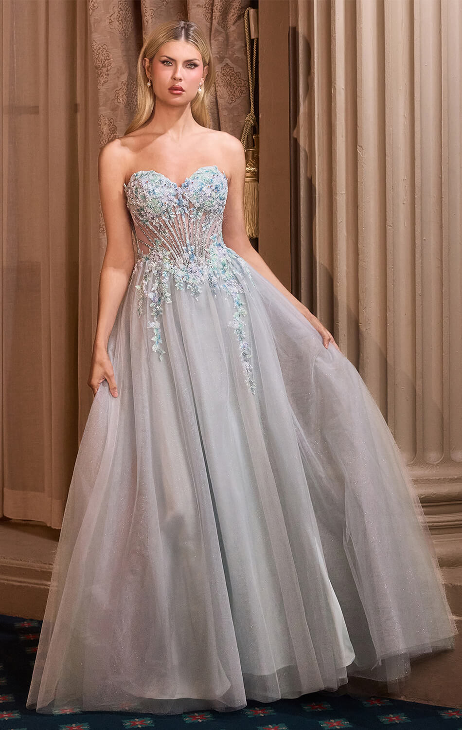 A1478 Weaving Ivy Beaded Gown ANDREA & LEO