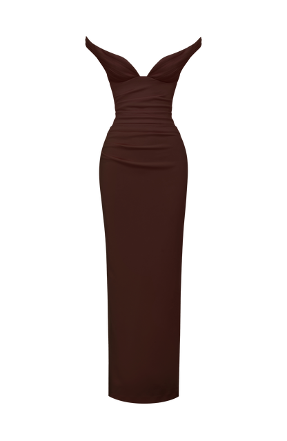 Abigail Maxi Dress - Plum Brown