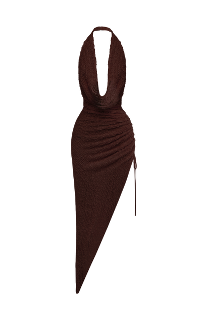 Airla Midi Dress - Plum Brown