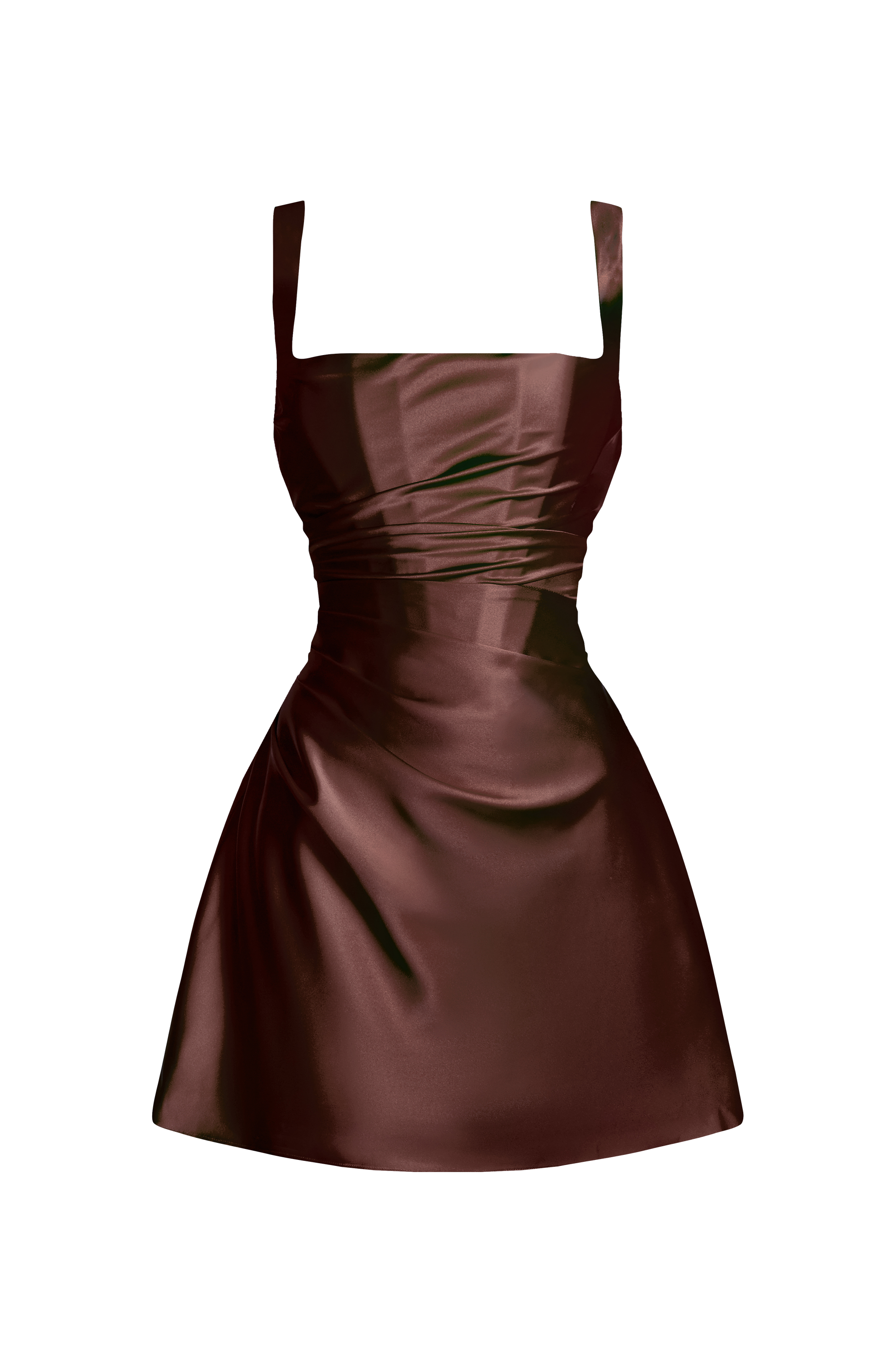 Calanthe Mini Dress - Plum Brown
