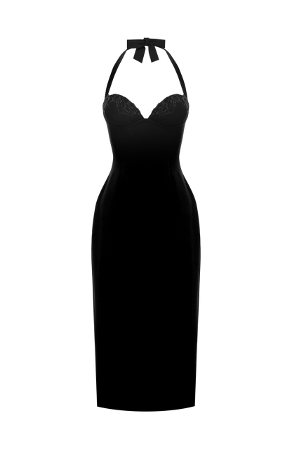 Cassia Midi Dress - Black