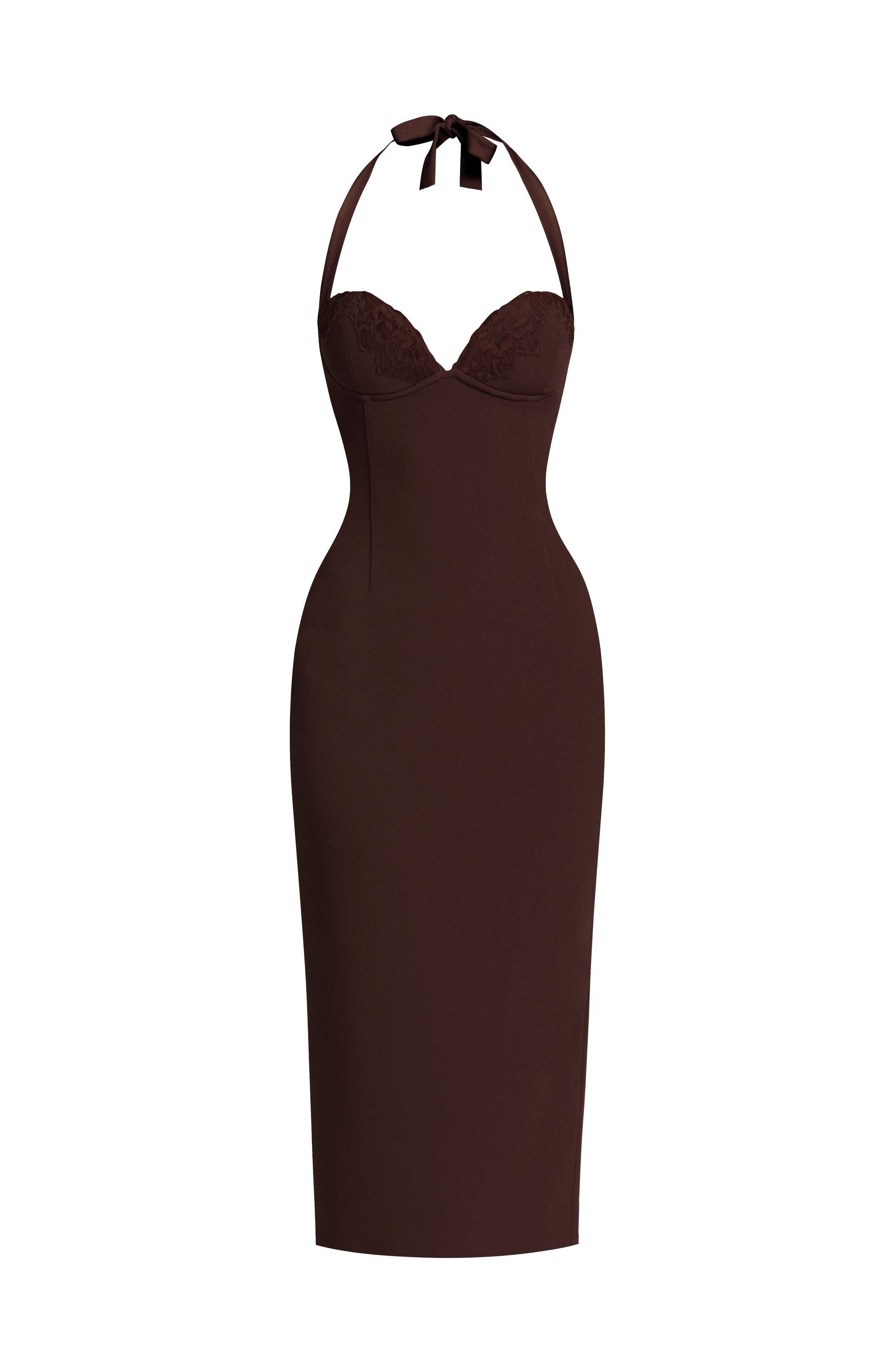 Cassia Midi Dress - Plum Brown